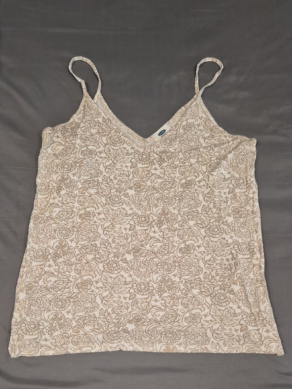 Women's Beige Floral Lace-Patterned Camisole